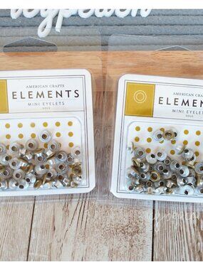 American Crafts Elements Gold Mini Eyelets Discontinued Craft Supply Embellish